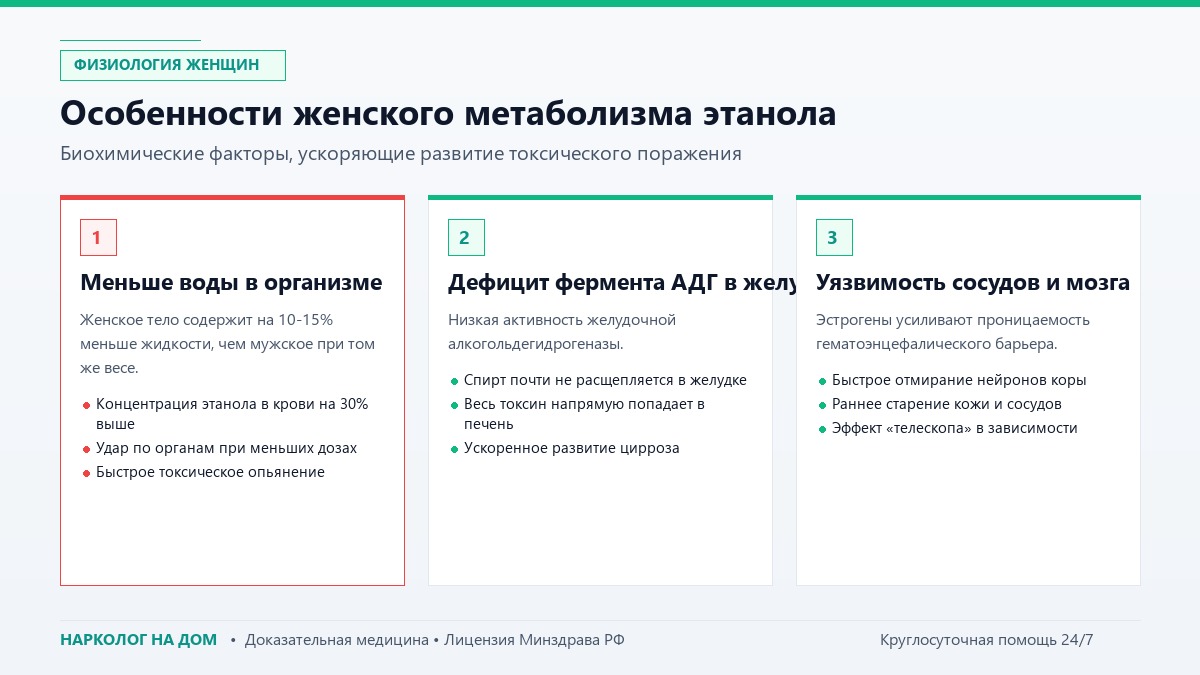 Особенности женского метаболизма этанола